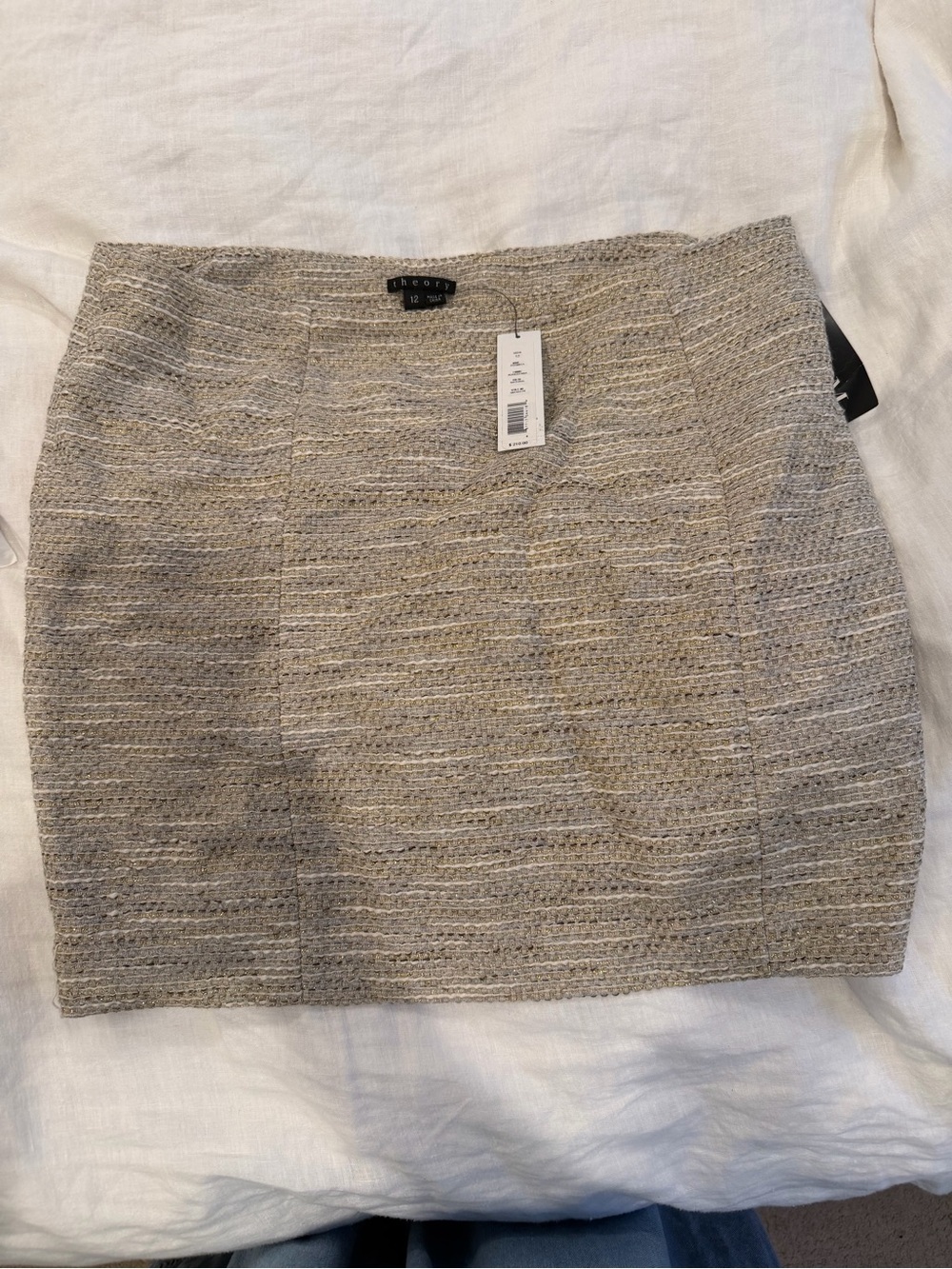 Theory Neutral Tweed Mini Skirt